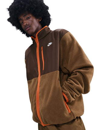 NIKE CLUB WINTERIZED FULL ZIP JACKET | IM9452-235 MOSSWOOD BROWN/BAROQUE BROWN/WHITE
