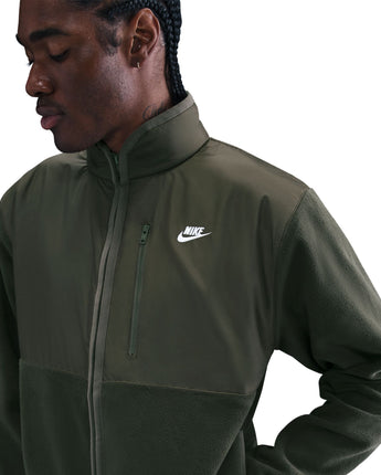NIKE CLUB WINTERIZED FULL ZIP JACKET | IM9452-355 SEQUOIA/CARGO KHAKI/WHITE