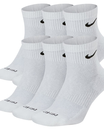 NIKE EVERYDAY PLUS CUSHIONED ANKLE 6PR | SX6899-100 WHITE/BLACK