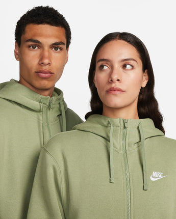 Nike Sportswear Club Fleece Men's Full-Zip Hoodie - Oil Green/Oil Green/White