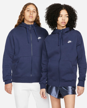 Nike Sportswear Club Fleece Men's Full-Zip Hoodie - Midnight Navy/Midnight Navy/White