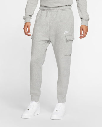 Nike Sportswear Club Fleece Men's Cargo Pants - Dark Grey Heather/Matte Silver/White