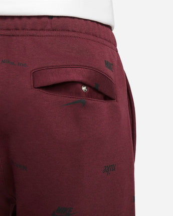 Nike Club Fleece Men's Brushed-Back Allover Print Joggers - Night Maroon/Black