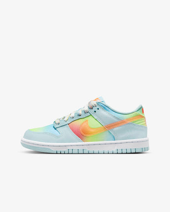 Nike Dunk Low Big Kids' Shoes - Glacier Blue/Light Lemon Twist/Aquarius Blue/Total Orange