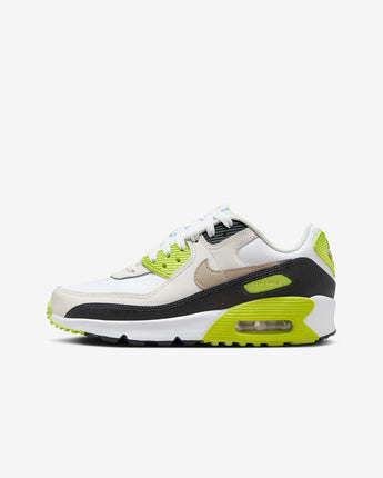 Nike Air Max 90 Big Kids' Shoes - White/Cyber/Dark Smoke Grey/Khaki