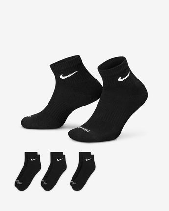 Nike Everyday Plus Cushioned Training Ankle Socks (3 Pairs) - Black/White