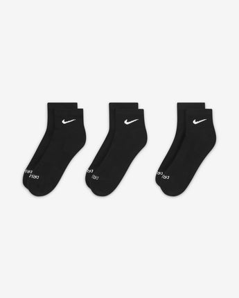 Nike Everyday Plus Cushioned Training Ankle Socks (3 Pairs) - Black/White