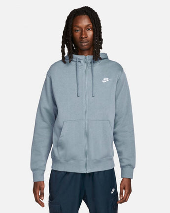 NIKE SPORTSWEAR CLUB HOODIE FULL ZIP | BV2645-493 ASHEN SLATE/WHITE